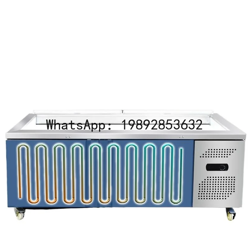 Seafood ice display case refrigerated freezing chilled display counter with mist, order-to-order icebox, dual-temperature
Seafood ice display case refrigerated freezing chilled display counter with mist, order-to-order icebox, dual-temperature