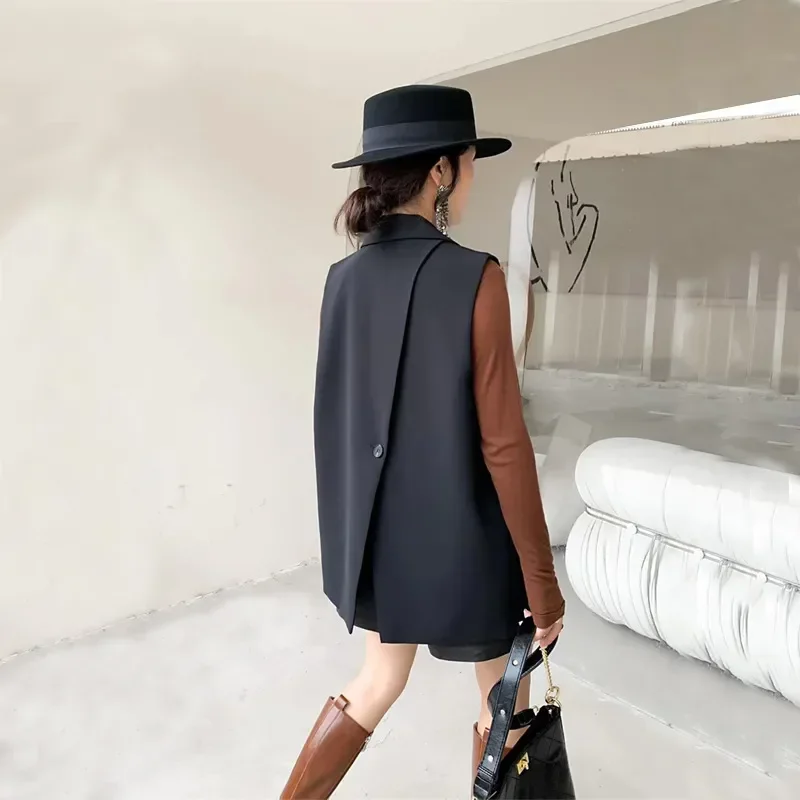 Vintage Sleeveless Blazer Vest Fashion OL Casual Lapel Suit Blazer 2025 Summer Women Office Double Breasted Suit Coats D728
Vintage Sleeveless Blazer Vest Fashion OL Casual Lapel Suit Blazer 2025 Summer Women Office Double Breasted Suit Coats D728