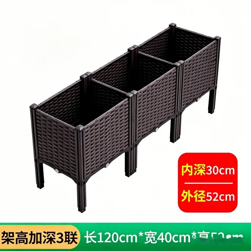 Large Tall Deep 3-Tier Planter Box 120x40x52cm Raised Bed for Balcony Garden Outdoor Patio - Vegetable Herb Flower Plastic Plan
Large Tall Deep 3-Tier Planter Box 120x40x52cm Raised Bed for Balcony Garden Outdoor Patio - Vegetable Herb Flower Plastic Plan