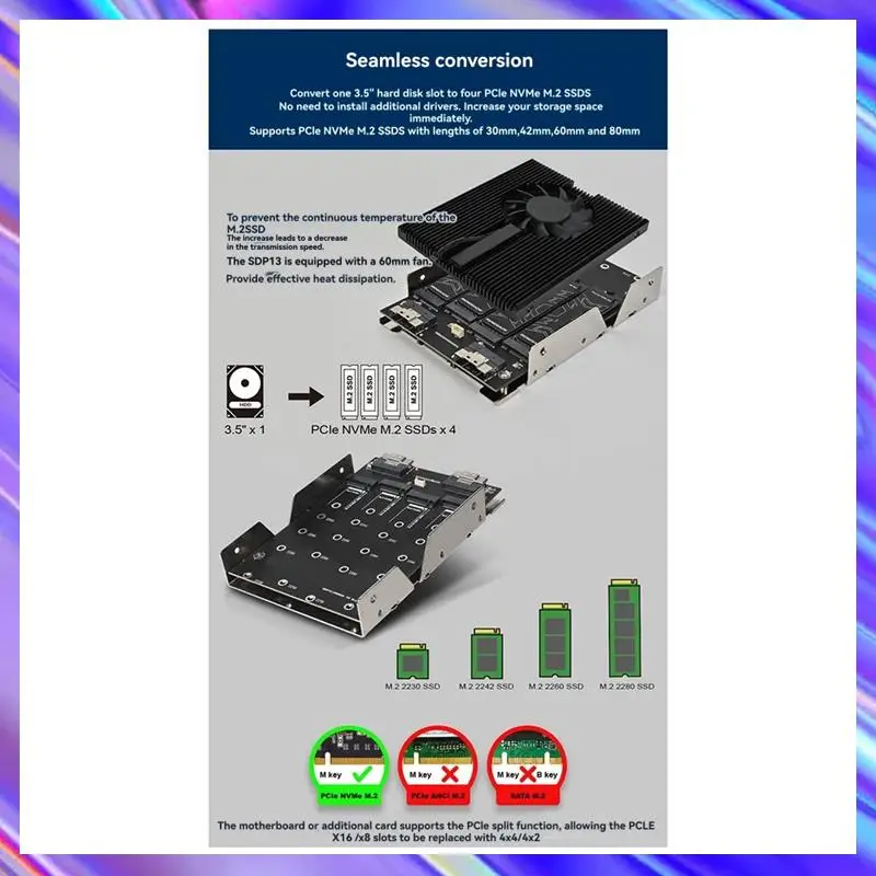 3,5-дюймовый жесткий диск SSD для адаптера 4X PCLE Nvme M.2 SSDx4 с вентилятором 60 мм Sata 15Pin Led поддерживает PCLE 4,0 64 Гбит/с
3,5-дюймовый жесткий диск SSD для адаптера 4X PCLE Nvme M.2 SSDx4 с вентилятором 60 мм Sata 15Pin Led поддерживает PCLE 4,0 64 Гбит/с