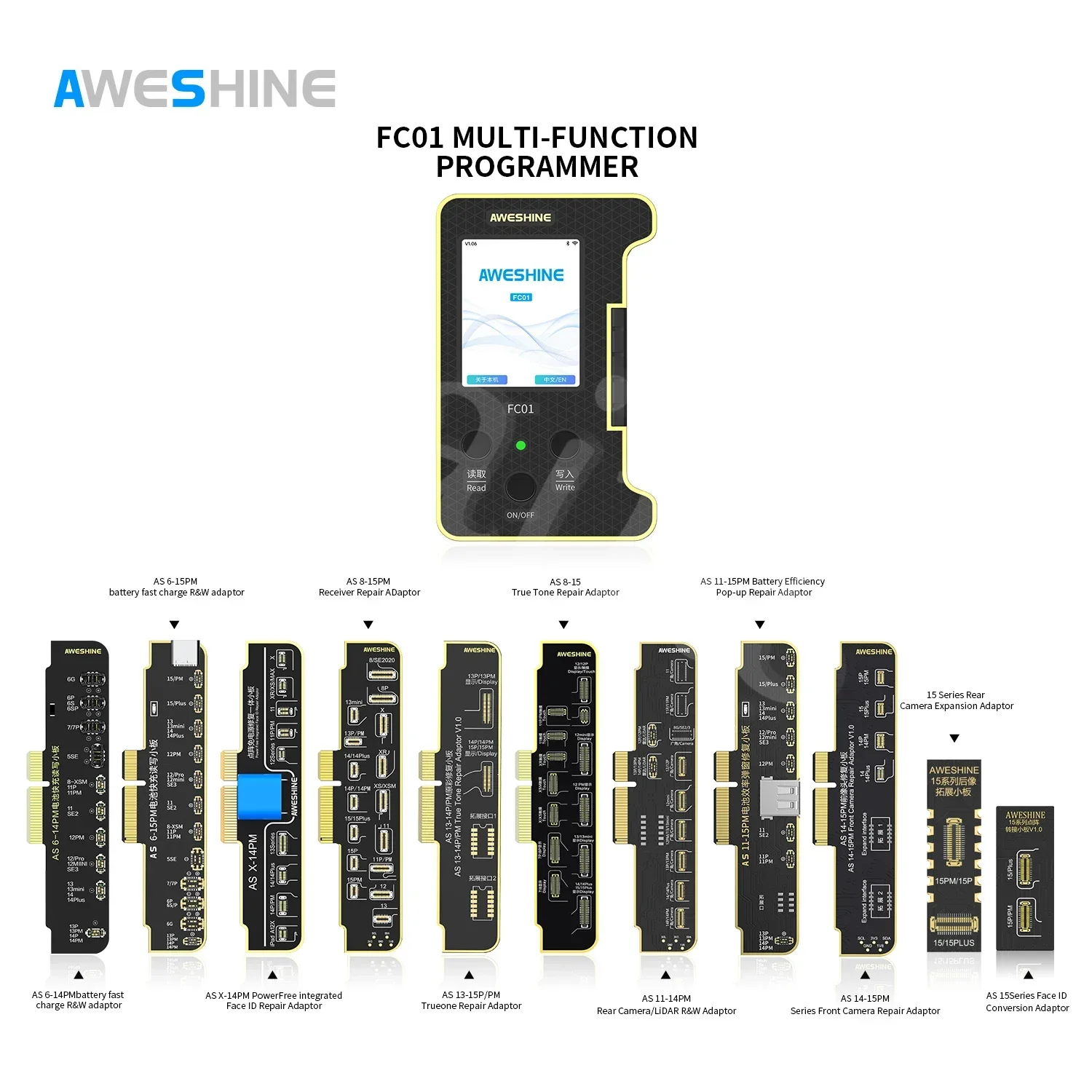 Aweshine AS FC01 Гибкий кабель Tag Face id для IPhone X XR XS MAX 1112 PRO MAX Mini Battery Dot Matrix Repair Чтение и запись данных
Aweshine AS FC01 Гибкий кабель Tag Face id для IPhone X XR XS MAX 1112 PRO MAX Mini Battery Dot Matrix Repair Чтение и запись данных