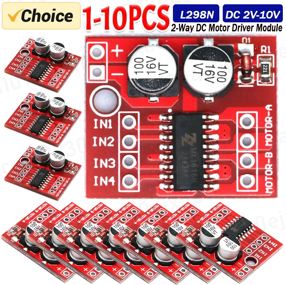 1-10PCS New MX1508 DC Motor Driver Module 2V-10V 1.5A 2-Way Reversing PWM Speed Dual H Bridge Stepper Motor Driver Board L298N
1-10PCS New MX1508 DC Motor Driver Module 2V-10V 1.5A 2-Way Reversing PWM Speed Dual H Bridge Stepper Motor Driver Board L298N