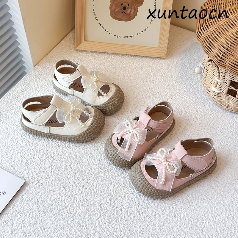 Sweet Lace Pearls Bow-tie Princess Sandals for Girls Hollow Baby Girl's Sandals Brand Deisgner Leisure Flat Sport Sandals
Sweet Lace Pearls Bow-tie Princess Sandals for Girls Hollow Baby Girl's Sandals Brand Deisgner Leisure Flat Sport Sandals