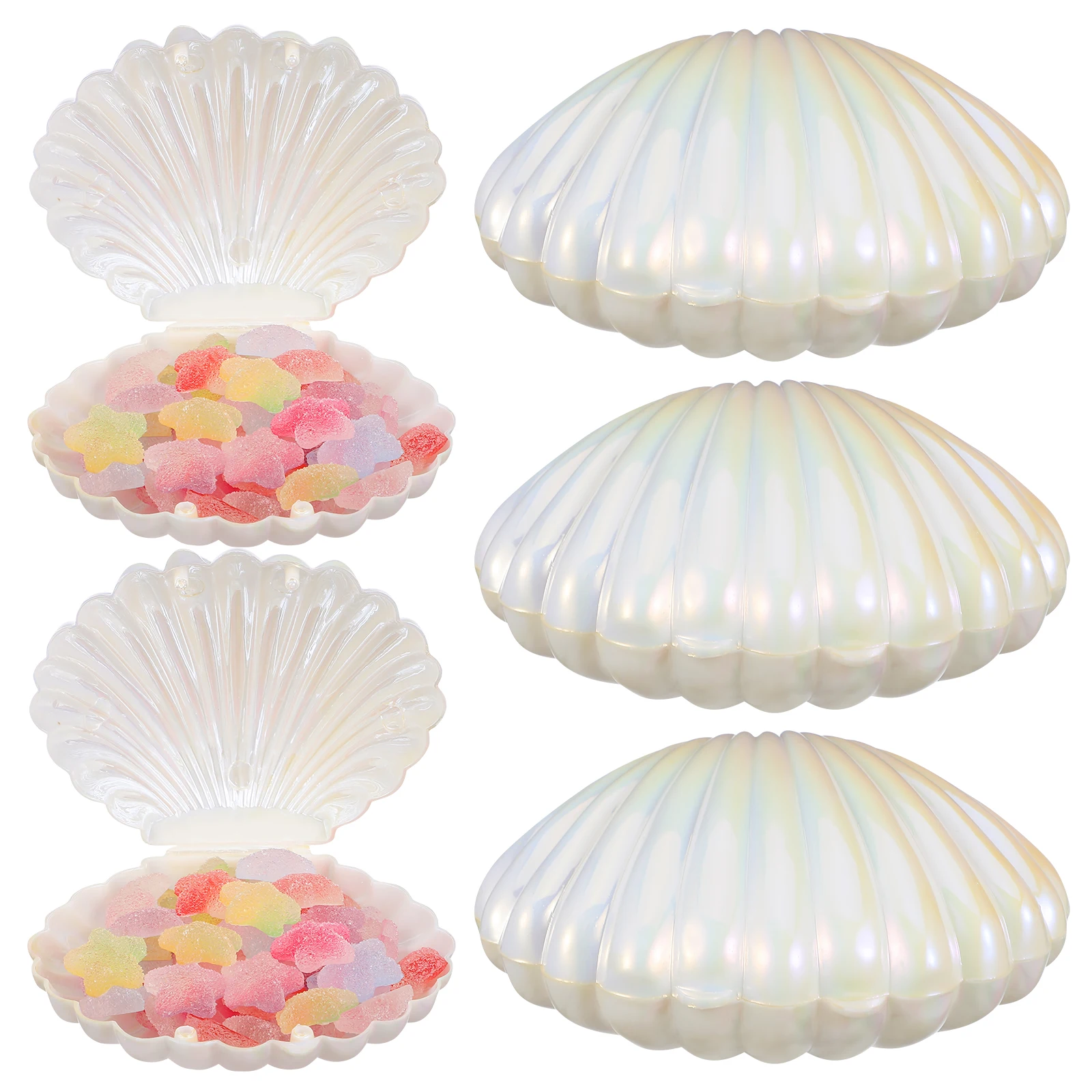 10 Pcs Pearlescent Shell Candy Boxes Small Favor Containers Wedding Birthday Decor Seashell Jewelry Box Plastic
10 Pcs Pearlescent Shell Candy Boxes Small Favor Containers Wedding Birthday Decor Seashell Jewelry Box Plastic