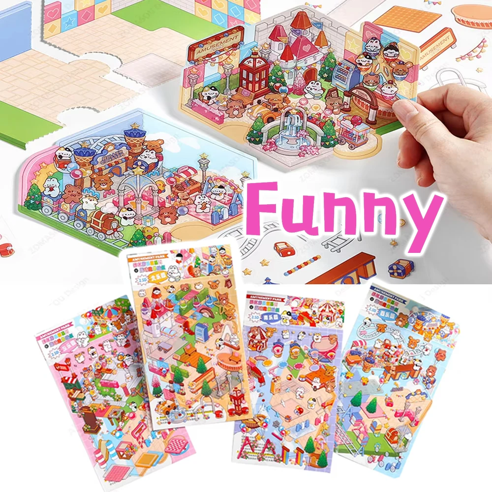 Happy Amusement Park 3D Landscape Sticker Pocket DIY Cabin Scene Stacking Pasting Festival Birthday Cute Gift for Kid Child
Happy Amusement Park 3D Landscape Sticker Pocket DIY Cabin Scene Stacking Pasting Festival Birthday Cute Gift for Kid Child 