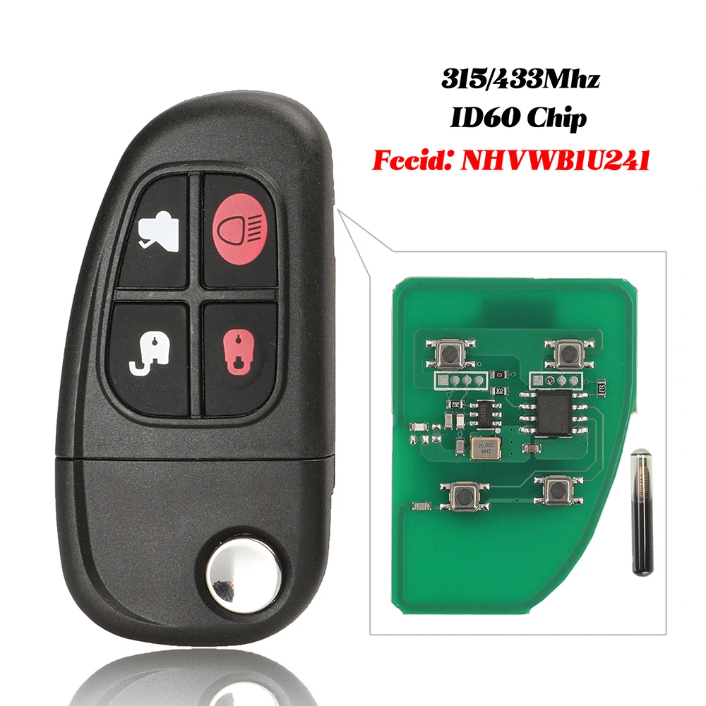 jingyuqin NHVWB1U241 For Jaguar X-Type S-Type 1999-2009 XJ XJR 315MHz 433MHz 4D60 Chip Flip Remote Key 4 Buttons Fo21 Blade
jingyuqin NHVWB1U241 For Jaguar X-Type S-Type 1999-2009 XJ XJR 315MHz 433MHz 4D60 Chip Flip Remote Key 4 Buttons Fo21 Blade