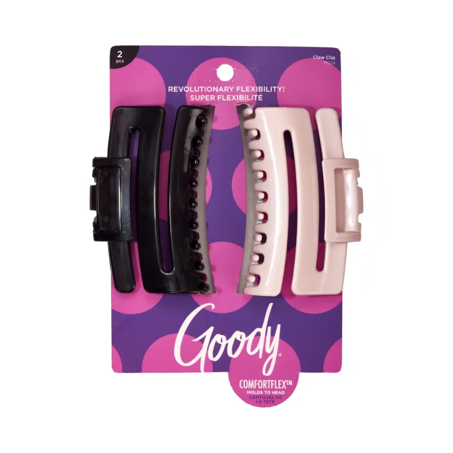 ComfortFlex Flexible Claw Clips Black and Pink No-Slip Grip All Day Comfort For All Hair Types 2 Count
ComfortFlex Flexible Claw Clips Black and Pink No-Slip Grip All Day Comfort For All Hair Types 2 Count