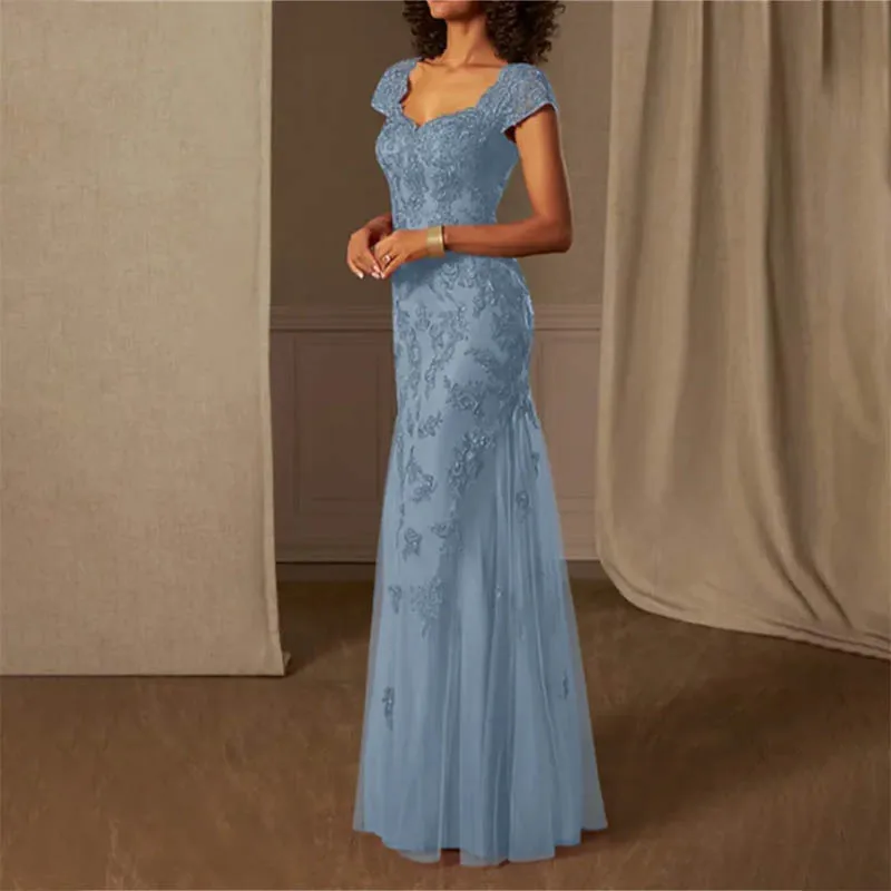 Exquisite Graceful A-Line Blue Lace Beading Floor-Length Mother of the Bride Dress Vestidos For Female
Exquisite Graceful A-Line Blue Lace Beading Floor-Length Mother of the Bride Dress Vestidos For Female