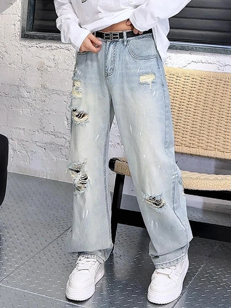 Street Style Men's Summer Loose Casual Denim Jeans Worn-In Distressed Straight Leg Trousers Youth Trendy Long Pants
Street Style Men's Summer Loose Casual Denim Jeans Worn-In Distressed Straight Leg Trousers Youth Trendy Long Pants