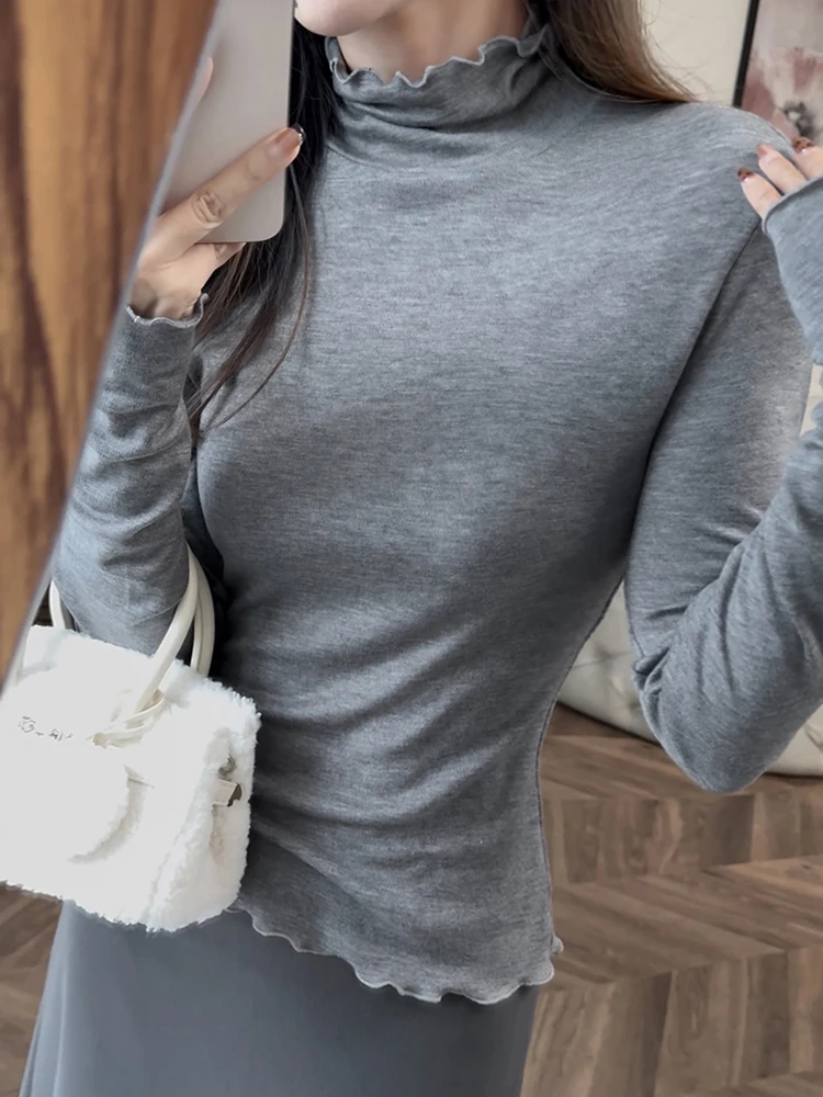 Zhang ei ey High Collar Wool Blend Base irt Inner Wear Airy T-irt Korean Sle Slim Fit Long Sve Winter Top
Zhang ei ey High Collar Wool Blend Base irt Inner Wear Airy T-irt Korean Sle Slim Fit Long Sve Winter Top