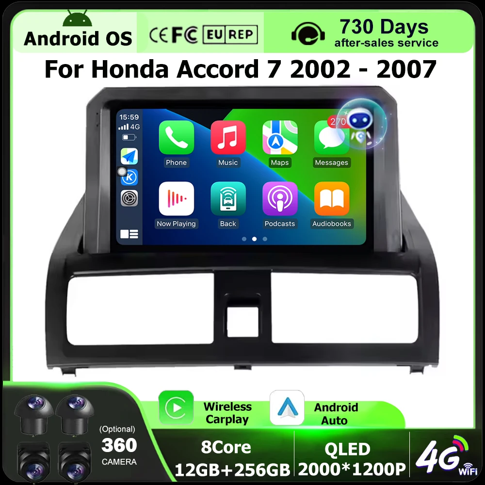 Car Radio Multimedia Video Player GPS Navigation Tools For Honda Accord 7 2002-2007 Android 16 Auto Wireless Carplay 4G BT DSP
Car Radio Multimedia Video Player GPS Navigation Tools For Honda Accord 7 2002-2007 Android 16 Auto Wireless Carplay 4G BT DSP
