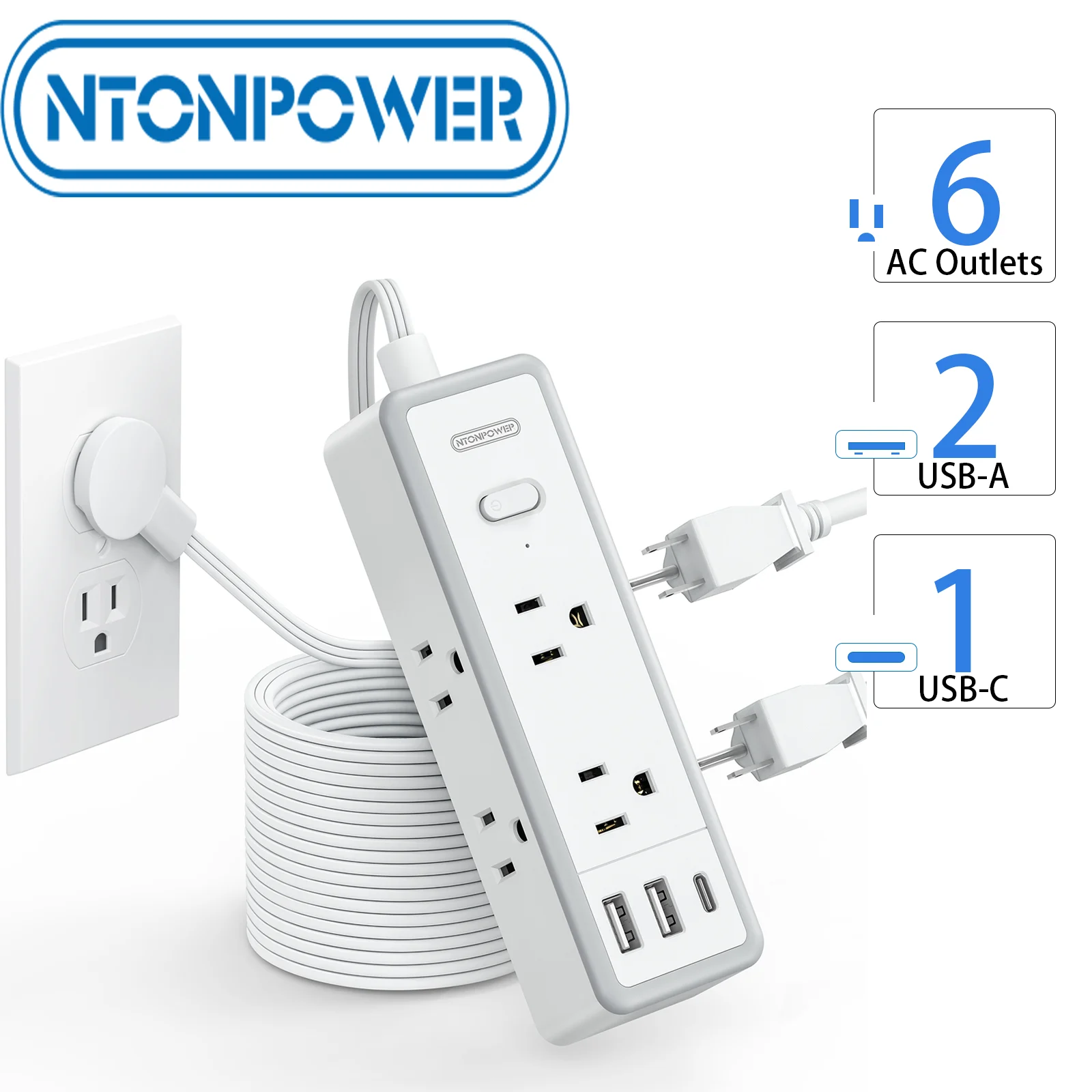 6-Outlet Power Strip with 2 USB-A & 2 USB-C Ports 25FT Extension Power Cord Travel Adapter Multi-Adapter Network Filter US Plug
6-Outlet Power Strip with 2 USB-A & 2 USB-C Ports 25FT Extension Power Cord Travel Adapter Multi-Adapter Network Filter US Plug