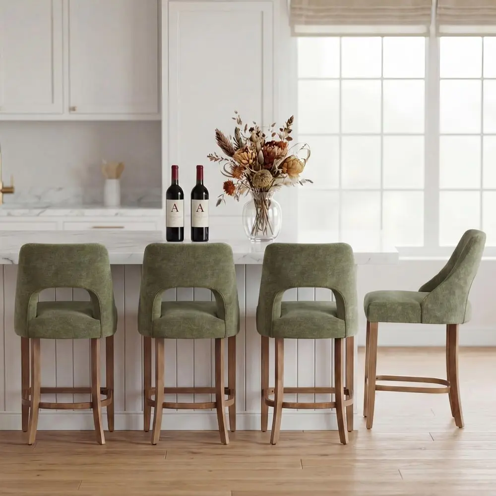 Bar Stools Set of 4, holstered Counter Height Bar Stools, Modern Counter Stools with Wood Legs for Kitchen Island Dining Room
Bar Stools Set of 4, holstered Counter Height Bar Stools, Modern Counter Stools with Wood Legs for Kitchen Island Dining Room