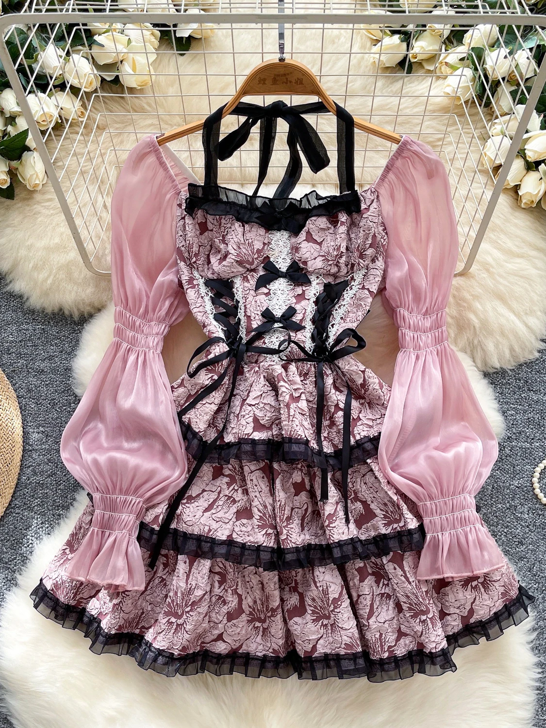 Women Pink Lace Patchwork A-line Lolita Mini Dress Vintage Long Sleeve Birthday Party Dress Y2k One Piece Frocks Clothes Autumn
Women Pink Lace Patchwork A-line Lolita Mini Dress Vintage Long Sleeve Birthday Party Dress Y2k One Piece Frocks Clothes Autumn