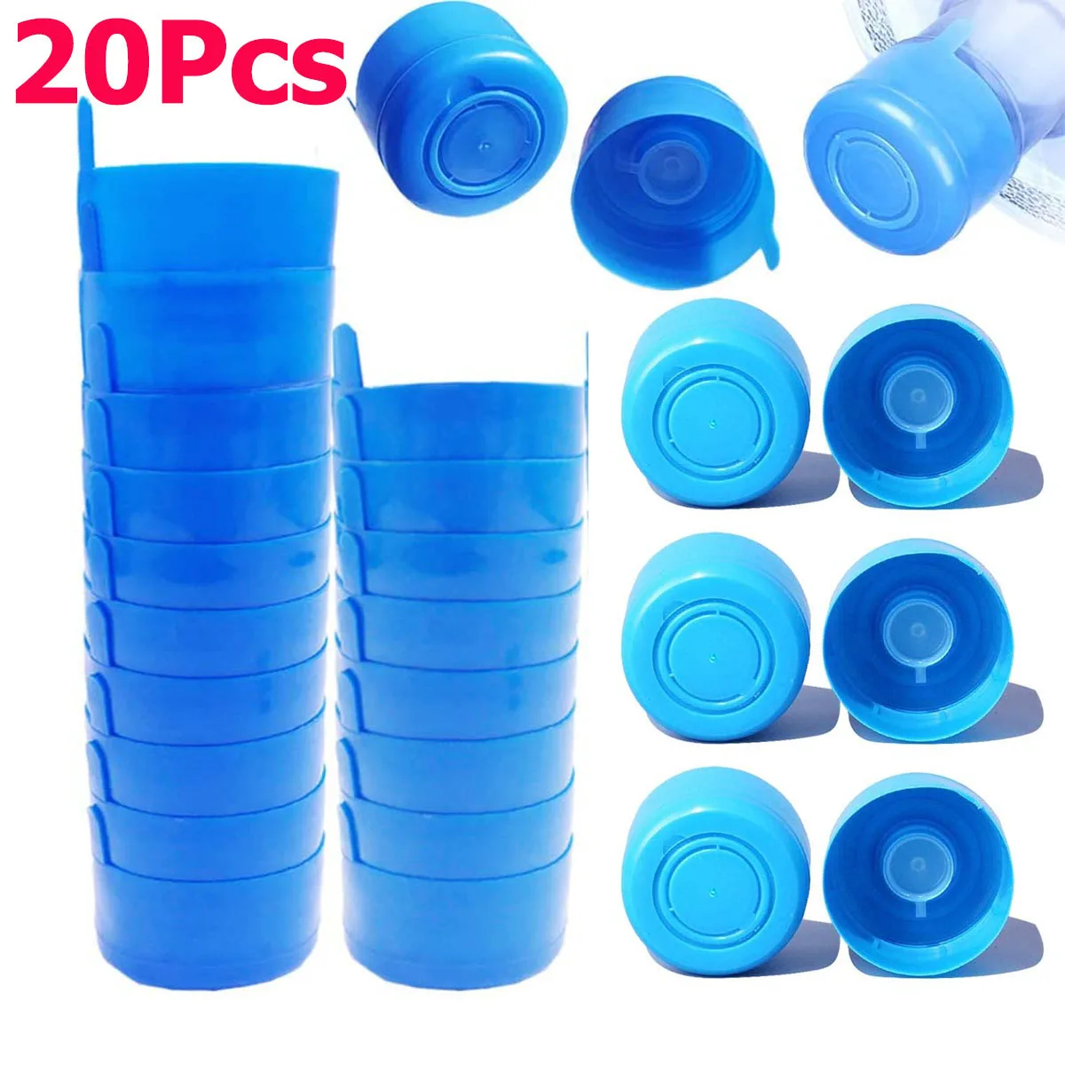 20Pc 55mm Water Bottle Snap Cap Cover Reusable Water Jug Cap Cover Replacement 3-5 Gallon Non-Spill Anti Splash Peel Lid Stopper
20Pc 55mm Water Bottle Snap Cap Cover Reusable Water Jug Cap Cover Replacement 3-5 Gallon Non-Spill Anti Splash Peel Lid Stopper