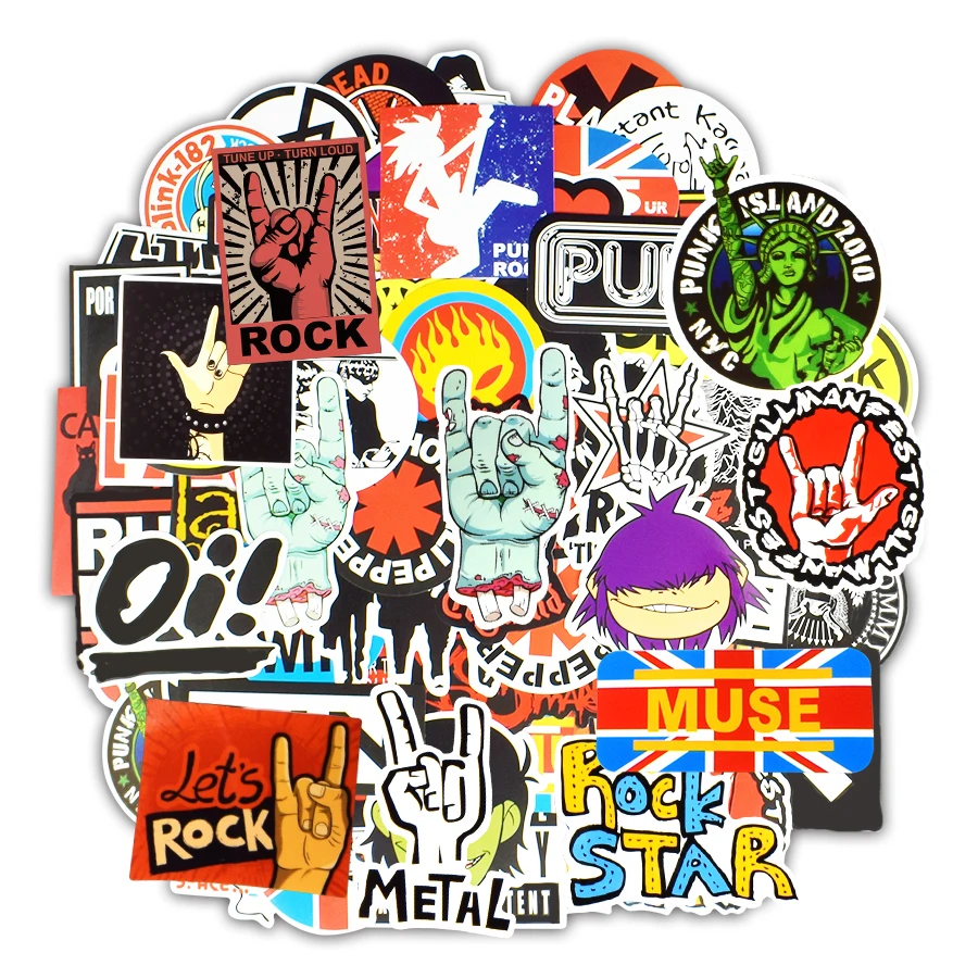 100 Pcs Rock Cartoon Stickers for Laptop Suitcase Guitar Phone Motorcycle Bicycle Refrigerator Waterproof Stickers for Kids Toys
100 Pcs Rock Cartoon Stickers for Laptop Suitcase Guitar Phone Motorcycle Bicycle Refrigerator Waterproof Stickers for Kids Toys