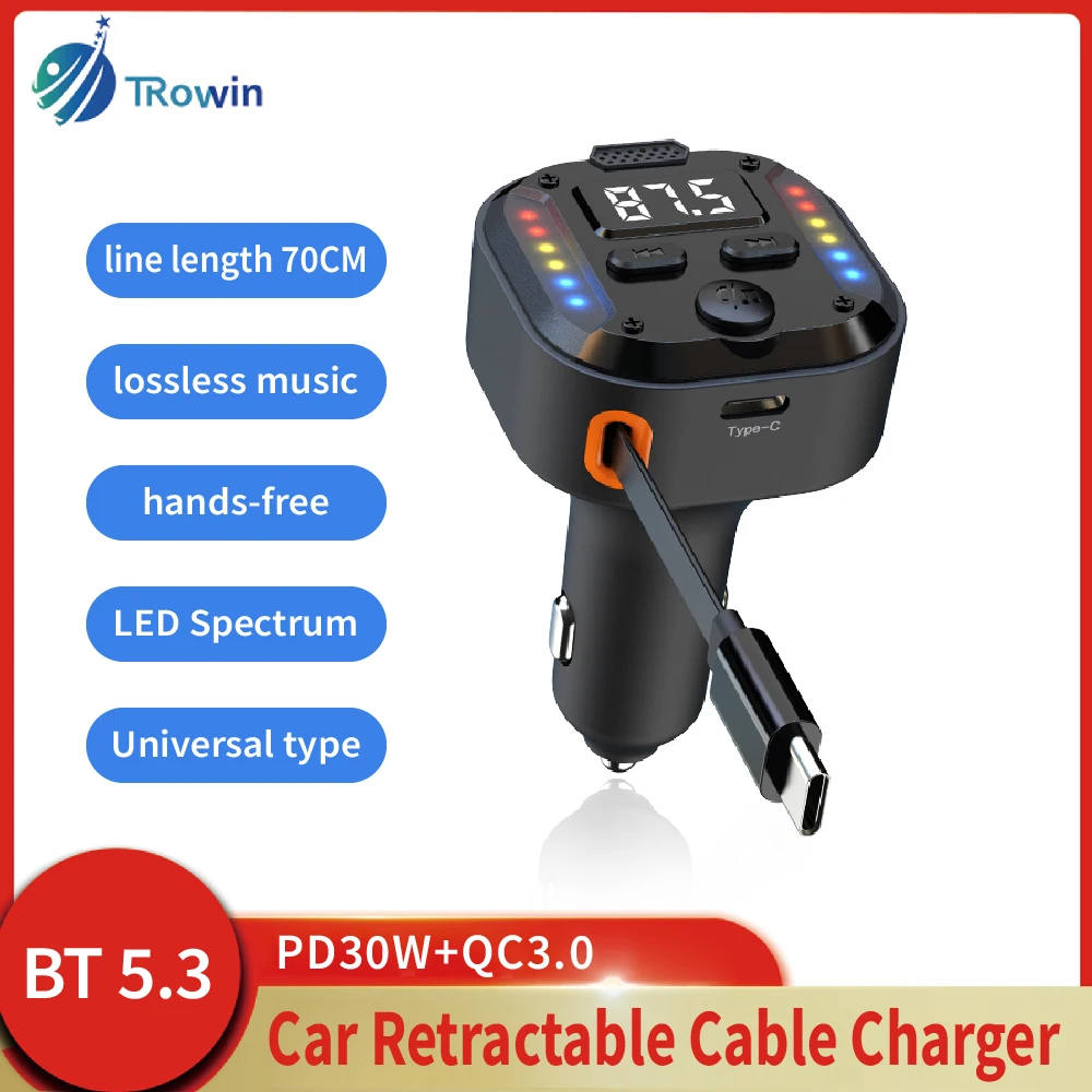 2IN1 30W Fast Charging Car Phone USB-C Type-C Charger With Retractable Cable Fast Charging Cigarette Lighter
2IN1 30W Fast Charging Car Phone USB-C Type-C Charger With Retractable Cable Fast Charging Cigarette Lighter