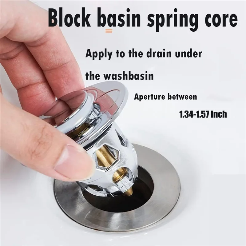 Stainless Steel, Rebound Core Push Type Sink Plug, Universal -Up Drain Strainer With Anti Clogging Sieve 34-40 Mm-ABGL
Stainless Steel, Rebound Core Push Type Sink Plug, Universal -Up Drain Strainer With Anti Clogging Sieve 34-40 Mm-ABGL