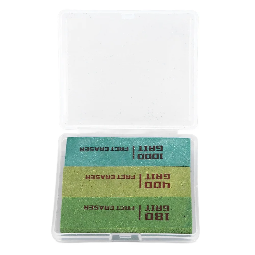3PCS 180/400/1000 Grit Guitar Fret Erasers Rubber, Emery Fret Polishing Abrasive Rubber Blocks Guitar Cleaning Tool Kit
3PCS 180/400/1000 Grit Guitar Fret Erasers Rubber, Emery Fret Polishing Abrasive Rubber Blocks Guitar Cleaning Tool Kit
