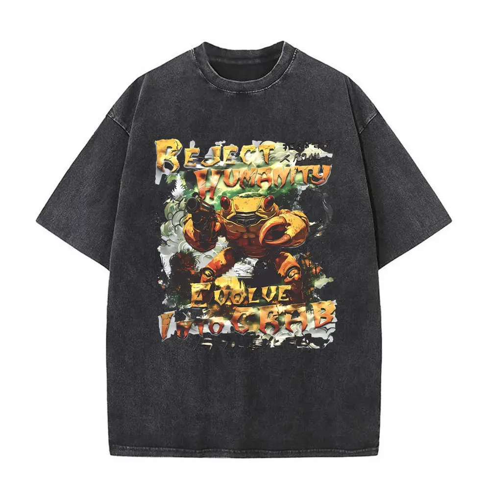 Japanese Weird Urban Reject Humanity Evolve Into Crab Graphic T-shirt Men Women Funny Japan Style Crabs Vintage Washed T-shirts
Japanese Weird Urban Reject Humanity Evolve Into Crab Graphic T-shirt Men Women Funny Japan Style Crabs Vintage Washed T-shirts