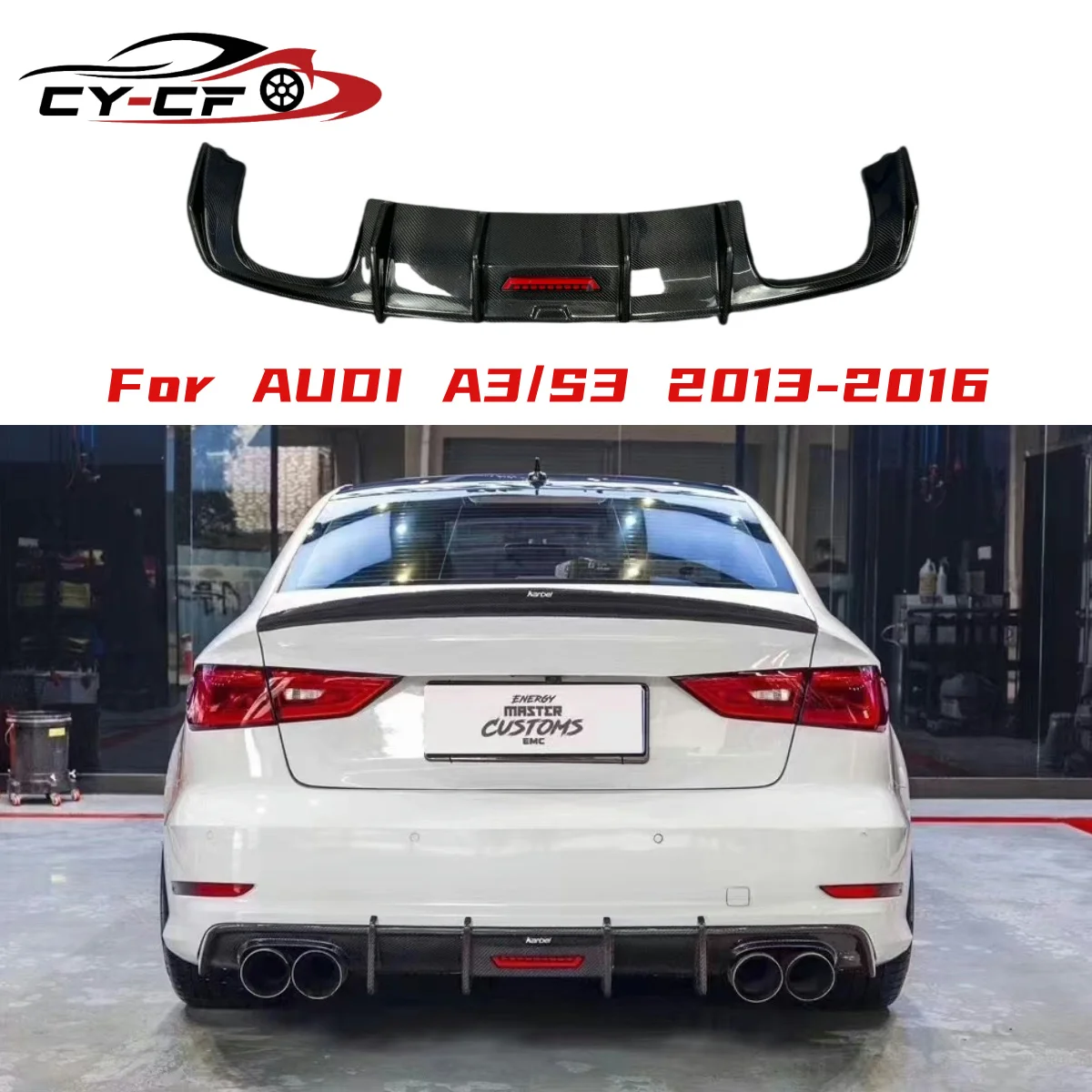 For Audi A3 Sline S3 2014-2016 Carbon Fiber Rear Lip Diffuser Sedan 8V.5 Car with LED Light Rear Bumper Splitter Body Kit
For Audi A3 Sline S3 2014-2016 Carbon Fiber Rear Lip Diffuser Sedan 8V.5 Car with LED Light Rear Bumper Splitter Body Kit