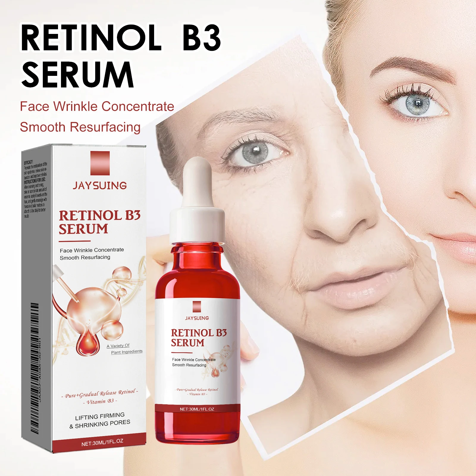Remove W-rinkles Essence Anti A-ging Fade Fine Line Lifting Firming Repair Smooth Moisturizing Nourish Tighten Retinol B3 Serum
Remove W-rinkles Essence Anti A-ging Fade Fine Line Lifting Firming Repair Smooth Moisturizing Nourish Tighten Retinol B3 Serum
