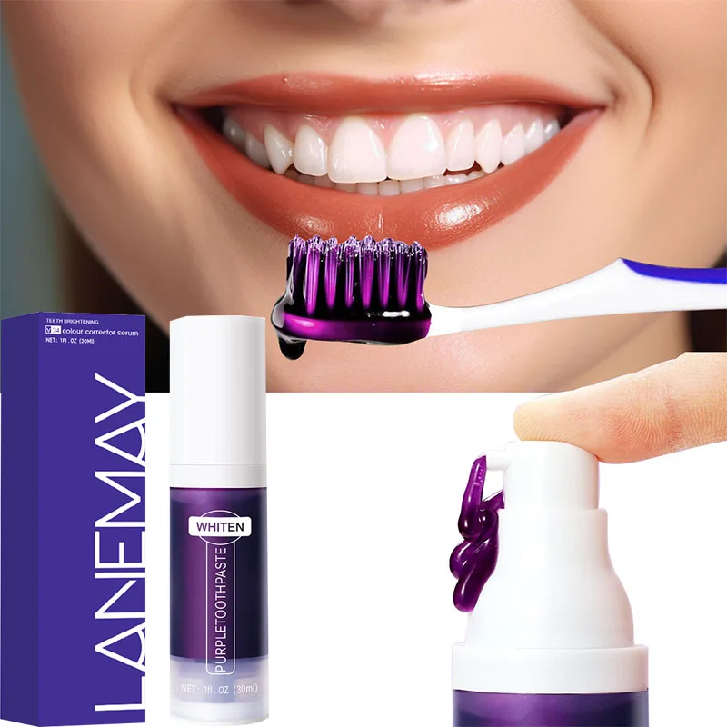purple toothpaste cleaning Brighten and whiten teeth freshen breath remove tooth stains repair tooth yellow Oral care
purple toothpaste cleaning Brighten and whiten teeth freshen breath remove tooth stains repair tooth yellow Oral care