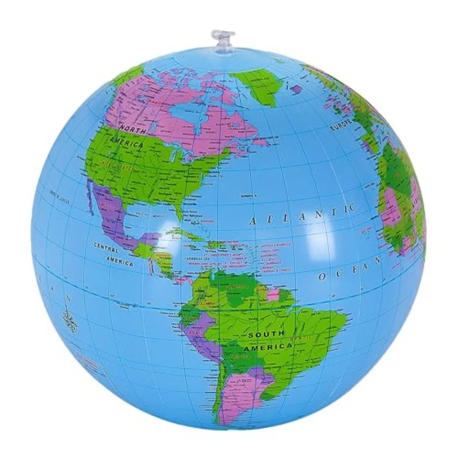 16 Inch Inflatable Globe, Blow up World Globe Beach Ball, Inflatable Earth Beach Ball for Summer Pool Party, PVC Material 1 Pac
16 Inch Inflatable Globe, Blow up World Globe Beach Ball, Inflatable Earth Beach Ball for Summer Pool Party, PVC Material 1 Pac