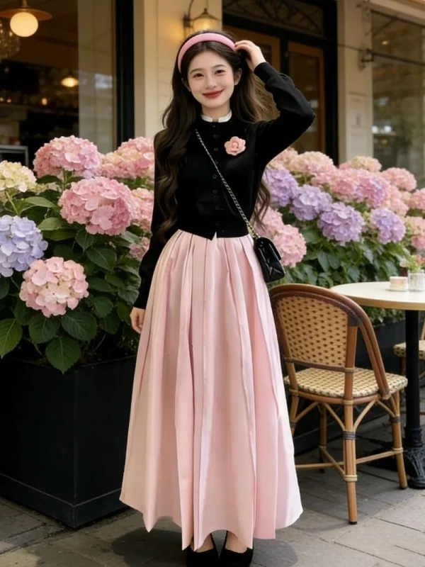 Korean Style Women's Spring 2026 Long Sleeve Open Cardigan Top And Pink Skirt Two-Piece Set Fashionable And Elegant
Korean Style Women's Spring 2026 Long Sleeve Open Cardigan Top And Pink Skirt Two-Piece Set Fashionable And Elegant
