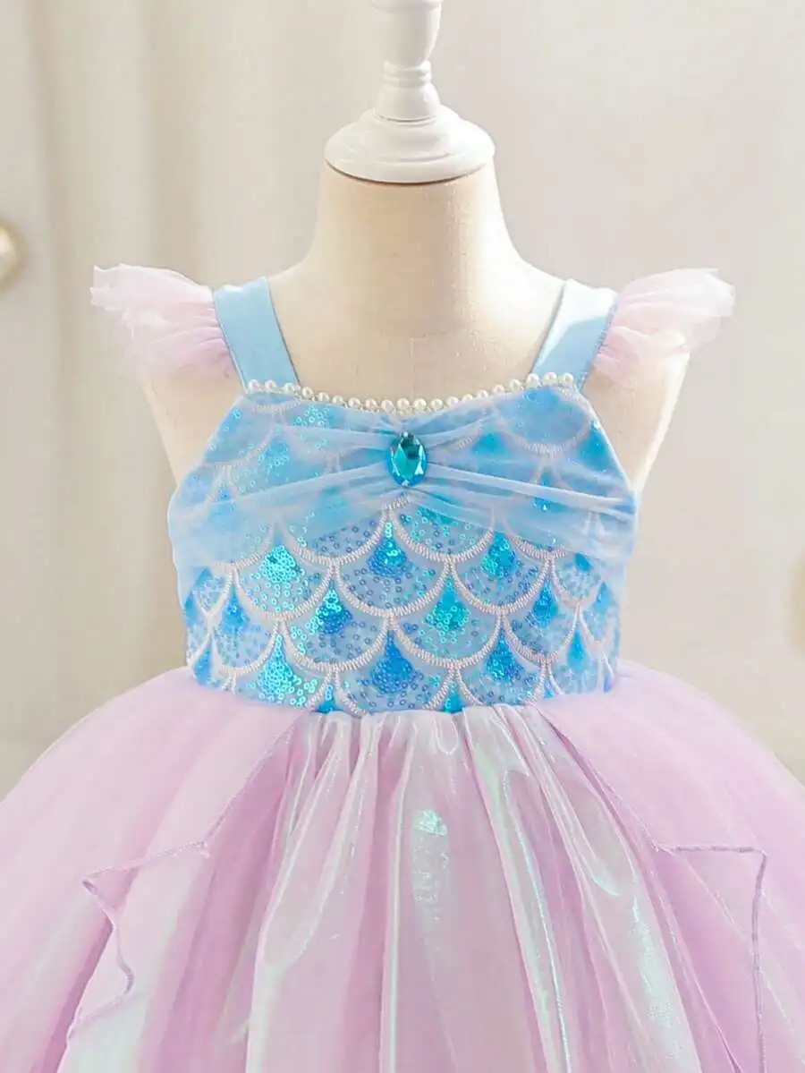 Elegant Mermaid Sequin Ball Gown Dress With Cap Sleeves And Tulle Skirt For Formal Evening
Elegant Mermaid Sequin Ball Gown Dress With Cap Sleeves And Tulle Skirt For Formal Evening