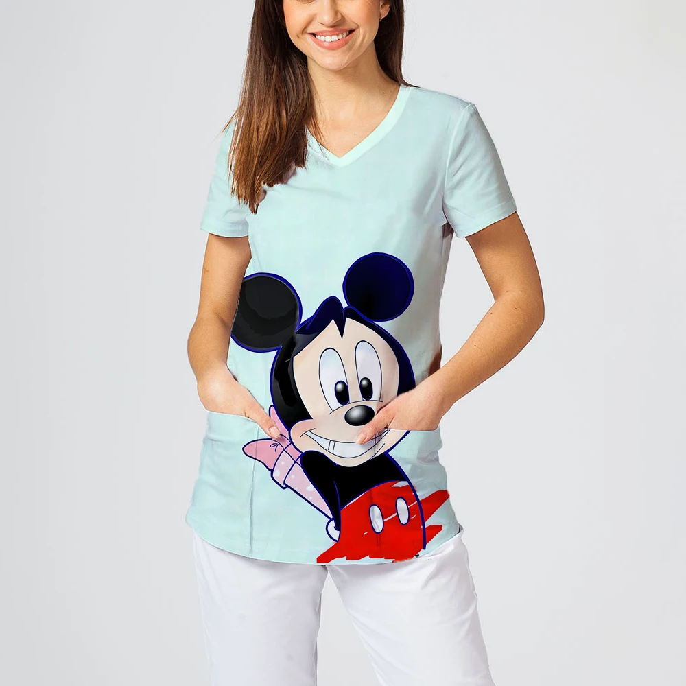 Summer New Distinctive Design Short Sleeved Women's V-neck T-shirt Fashion Disney Cartoon Character Pattern Printed Female Top
Summer New Distinctive Design Short Sleeved Women's V-neck T-shirt Fashion Disney Cartoon Character Pattern Printed Female Top