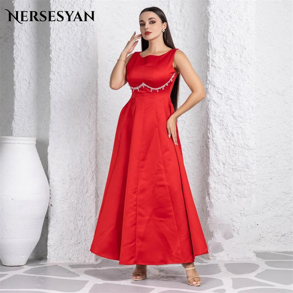 Nersesyan Solid Red Formal Evening Dresses O-Neck Sleeveless A-Line Beads Prom Dress Floor Length Glitter Wedding Party Gowns
Nersesyan Solid Red Formal Evening Dresses O-Neck Sleeveless A-Line Beads Prom Dress Floor Length Glitter Wedding Party Gowns