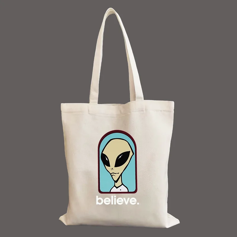 Classic Harajuku Canvas Alien Workshop Believe Speed Way Shopper Bag Tote Shoulder Lady Bag Student Handbag Reusable Shopping
Classic Harajuku Canvas Alien Workshop Believe Speed Way Shopper Bag Tote Shoulder Lady Bag Student Handbag Reusable Shopping