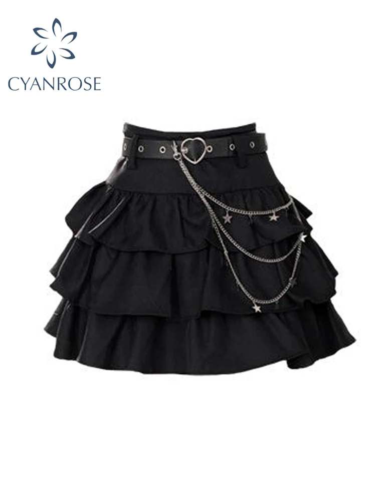 Women Black Gothic A-line Skirt Vintage Fashion Aesthetic Y2k Mini Pleated Skirt Harajuku Korean Emo Skirt 2000s Clothes Summer
Women Black Gothic A-line Skirt Vintage Fashion Aesthetic Y2k Mini Pleated Skirt Harajuku Korean Emo Skirt 2000s Clothes Summer