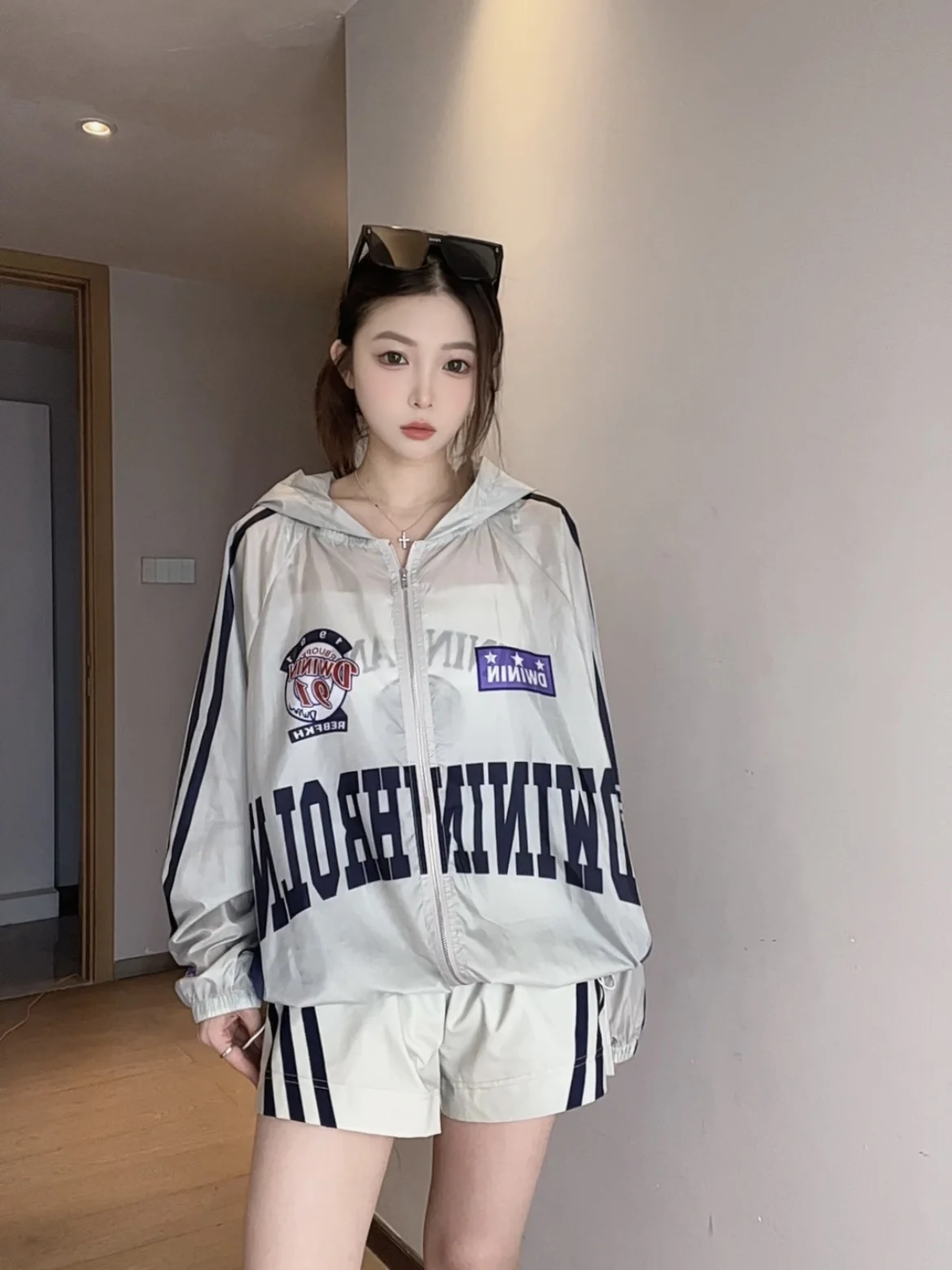 Women's Summer Sport Shorts Ice Silk Two-Piece Set Sun Protection Anti-Aging Fashionable Polyester Fiber Zipper Closure
Women's Summer Sport Shorts Ice Silk Two-Piece Set Sun Protection Anti-Aging Fashionable Polyester Fiber Zipper Closure