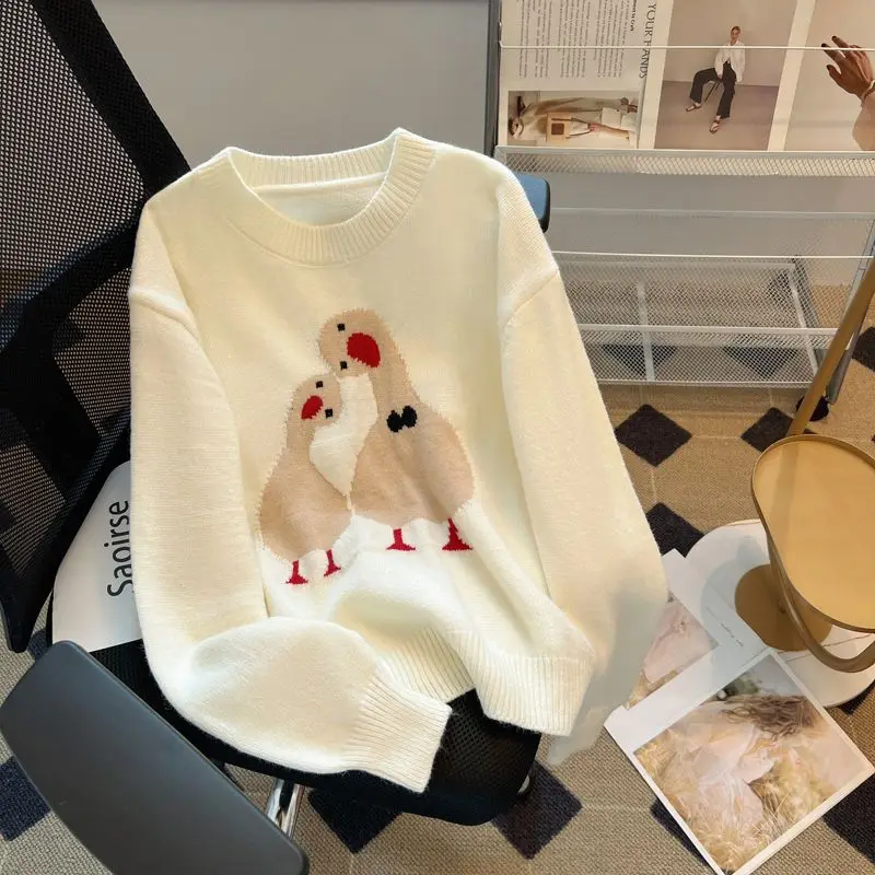 Chic Cute Casual Sweaters Round Neck Fashion Long-sleeved Pullovers Autumn And Winter Basic Temperament Loose Sweater
Chic Cute Casual Sweaters Round Neck Fashion Long-sleeved Pullovers Autumn And Winter Basic Temperament Loose Sweater