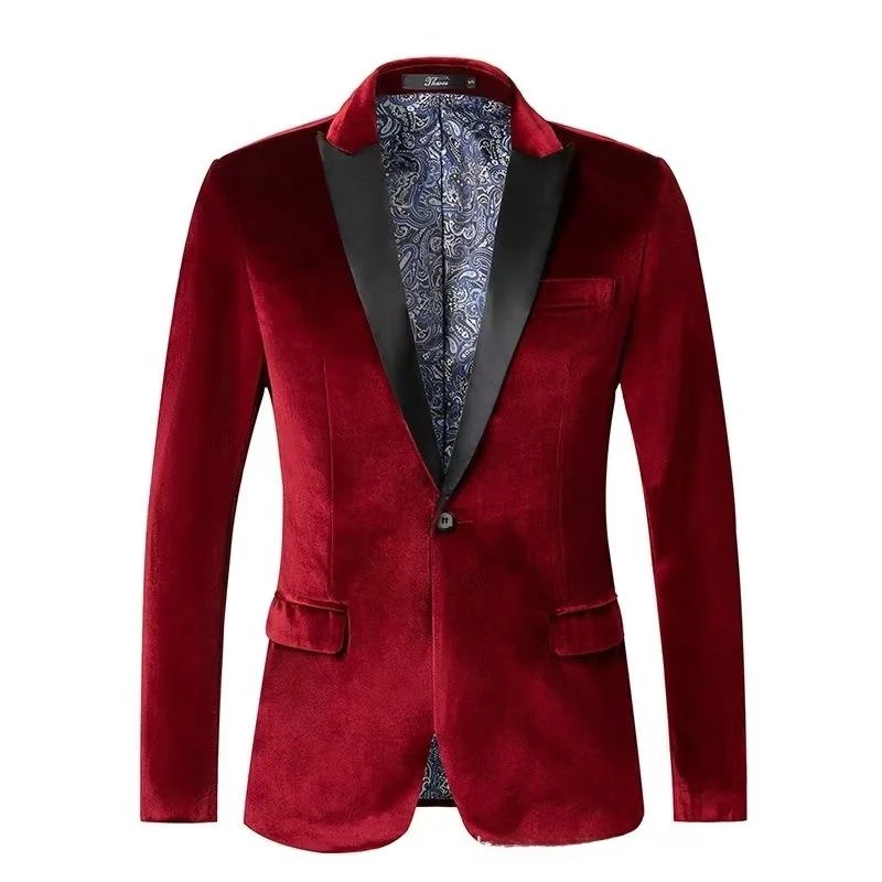 Golden Velvet Suit Jacket Men's Groom Singer Casual Wedding Long Sleeve Korean Style Flip Collar Color No Brand Registered
Golden Velvet Suit Jacket Men's Groom Singer Casual Wedding Long Sleeve Korean Style Flip Collar Color No Brand Registered