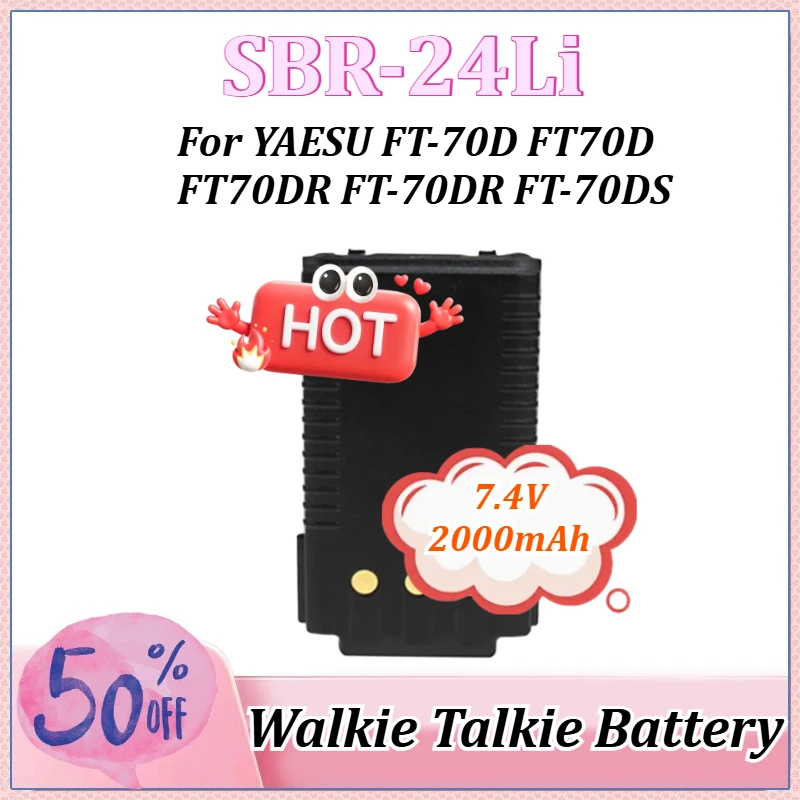 NEW 7.4V 2000mAh SBR-24Li Replacement Walkie-Talkie Li-ion Battery for YAESU FT-70DR FT-70DS FT-70D FT70D FT70DR Two Way Radios
NEW 7.4V 2000mAh SBR-24Li Replacement Walkie-Talkie Li-ion Battery for YAESU FT-70DR FT-70DS FT-70D FT70D FT70DR Two Way Radios