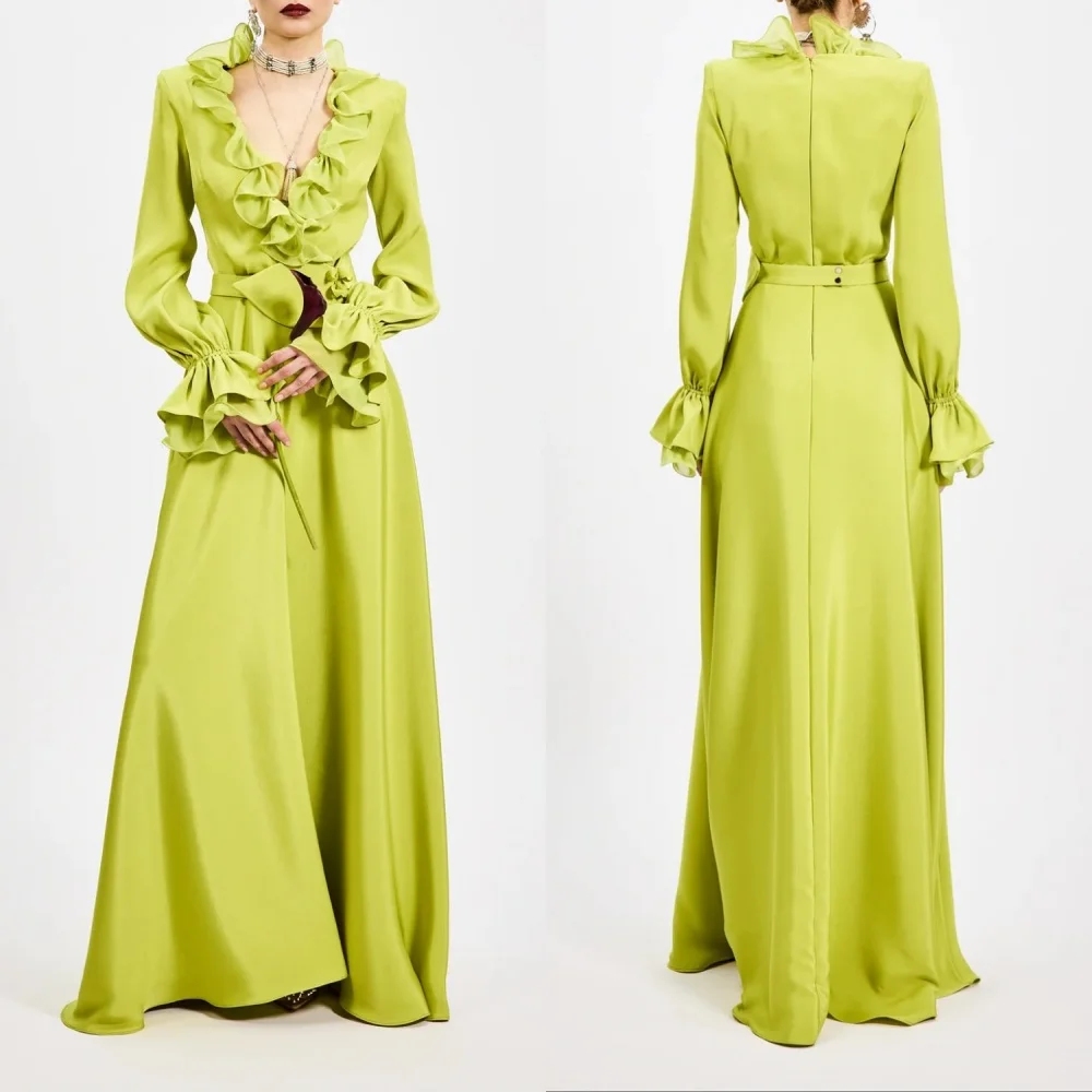 Customized Fashion Sexy Sash Pleat A-line V-neck Long Dresses Bespoke Occasion Dresses Sizes Available Chinese Style Exquisite
Customized Fashion Sexy Sash Pleat A-line V-neck Long Dresses Bespoke Occasion Dresses Sizes Available Chinese Style Exquisite