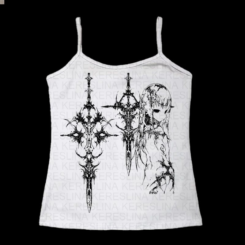 Y2k style aesthetic sweet and sexy vest women's sleeveless casual cartoon printed vest Harajuku full cut Grunge Emo girls' vest
Y2k style aesthetic sweet and sexy vest women's sleeveless casual cartoon printed vest Harajuku full cut Grunge Emo girls' vest