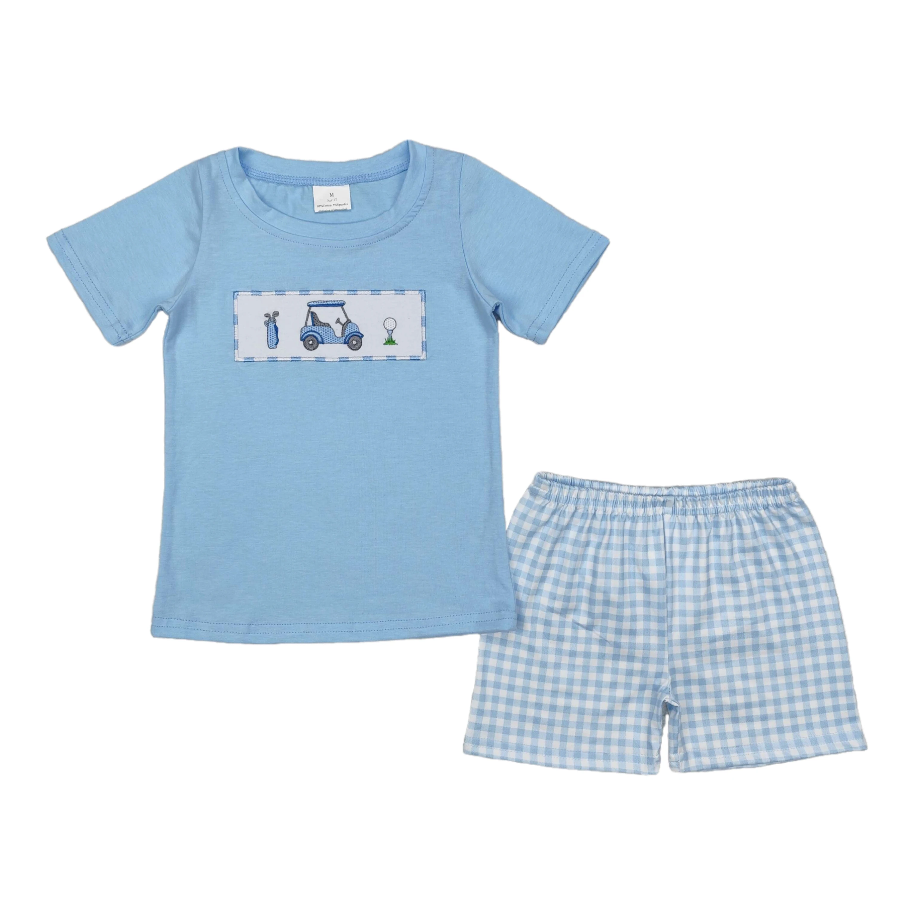 Wholesale Children Embroidery Golf Ball T-shirt Baby Boy Summer Short Sleeves Set Infant Toddler Blue Checked Shorts Kids Outfit
Wholesale Children Embroidery Golf Ball T-shirt Baby Boy Summer Short Sleeves Set Infant Toddler Blue Checked Shorts Kids Outfit