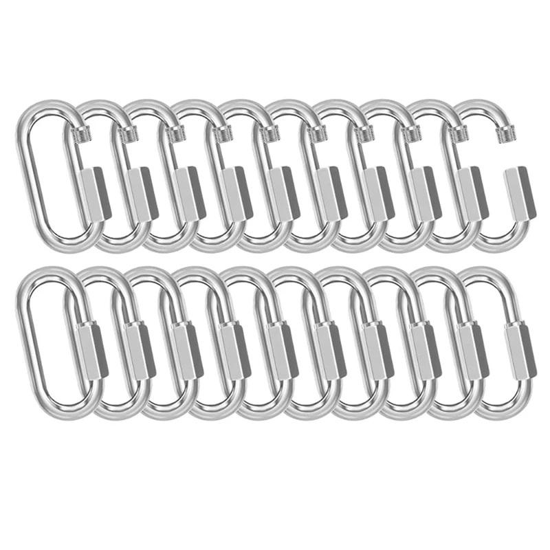M6-20Pcs быстроразъемные цепные соединители, дюйма оцинкованные цепные блокировочные карабины крючки, 620LBS сверхпрочные резьбовые зажимы
M6-20Pcs быстроразъемные цепные соединители, дюйма оцинкованные цепные блокировочные карабины крючки, 620LBS сверхпрочные резьбовые зажимы