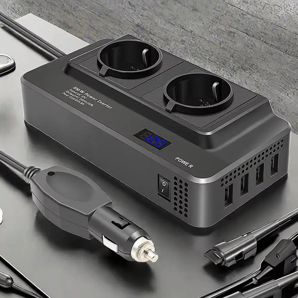 Автомобильный инвертор мощностью 200 Вт, преобразователь постоянного тока в 220 В переменного тока с двумя розетками переменного тока и 4 портами USB QC3.0, быстрая зарядка для всех транспортных средств X4L8
Автомобильный инвертор мощностью 200 Вт, преобразователь постоянного тока в 220 В переменного тока с двумя розетками переменного тока и 4 портами USB QC3.0, быстрая зарядка для всех транспортных средств X4L8