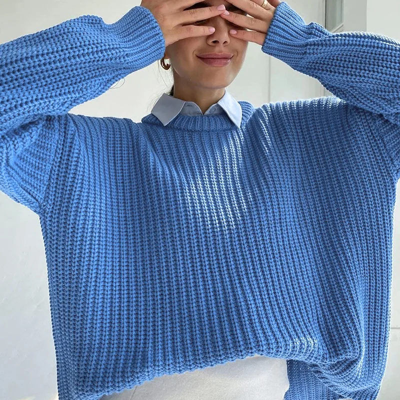 Female Round Neck Winter Sweater Long Sleeve Casual Loose Pullovers Top Solid Women Knitted Thickening Oversized Sweater Women
Female Round Neck Winter Sweater Long Sleeve Casual Loose Pullovers Top Solid Women Knitted Thickening Oversized Sweater Women