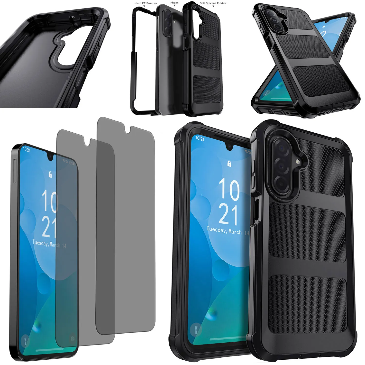 Для Samsung Galaxy A17 сверхпрочный чехол для телефона прочный чехол-бампер + 2 шт. защитные пленки из закаленного стекла для конфиденциальности
Для Samsung Galaxy A17 сверхпрочный чехол для телефона прочный чехол-бампер + 2 шт. защитные пленки из закаленного стекла для конфиденциальности