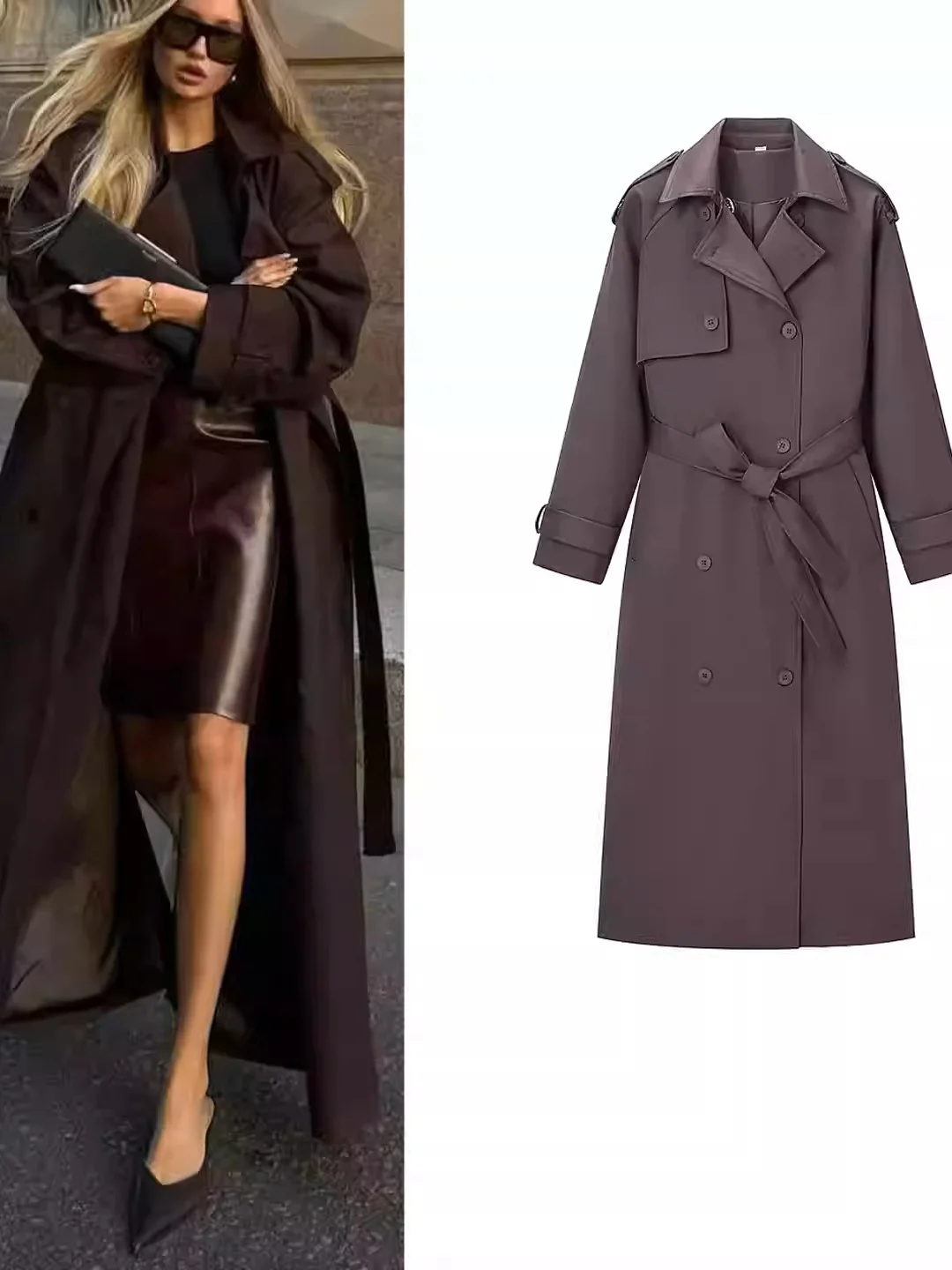 Новое зимнее женское длинное пальто све с отложным воротником, двубортное пальто средней длины с поясом и узлом, верхняя одежда из тюэта, пальто
Новое зимнее женское длинное пальто све с отложным воротником, двубортное пальто средней длины с поясом и узлом, верхняя одежда из тюэта, пальто