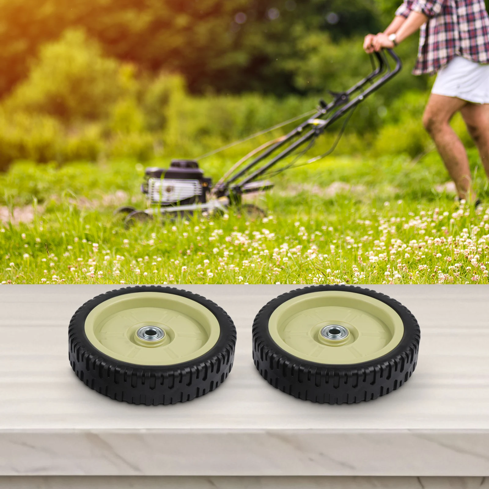 /2PCS /8 /Inch Black Rubber Front Wheels 43mm Thick Push Mower Replacement Parts For HRJ216 Lawn Mower Garden Tool Accessories
/2PCS /8 /Inch Black Rubber Front Wheels 43mm Thick Push Mower Replacement Parts For HRJ216 Lawn Mower Garden Tool Accessories