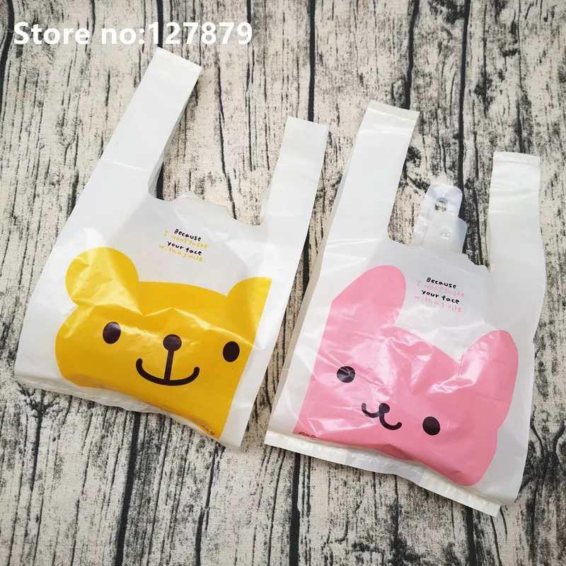Small Mini Cute Pink Bunny Yellow Winnie Maga Plastic Bag With Handle For Candy Cake Jewelry Carry Bag Vest Bag 15x28cm 100pcs
Small Mini Cute Pink Bunny Yellow Winnie Maga Plastic Bag With Handle For Candy Cake Jewelry Carry Bag Vest Bag 15x28cm 100pcs