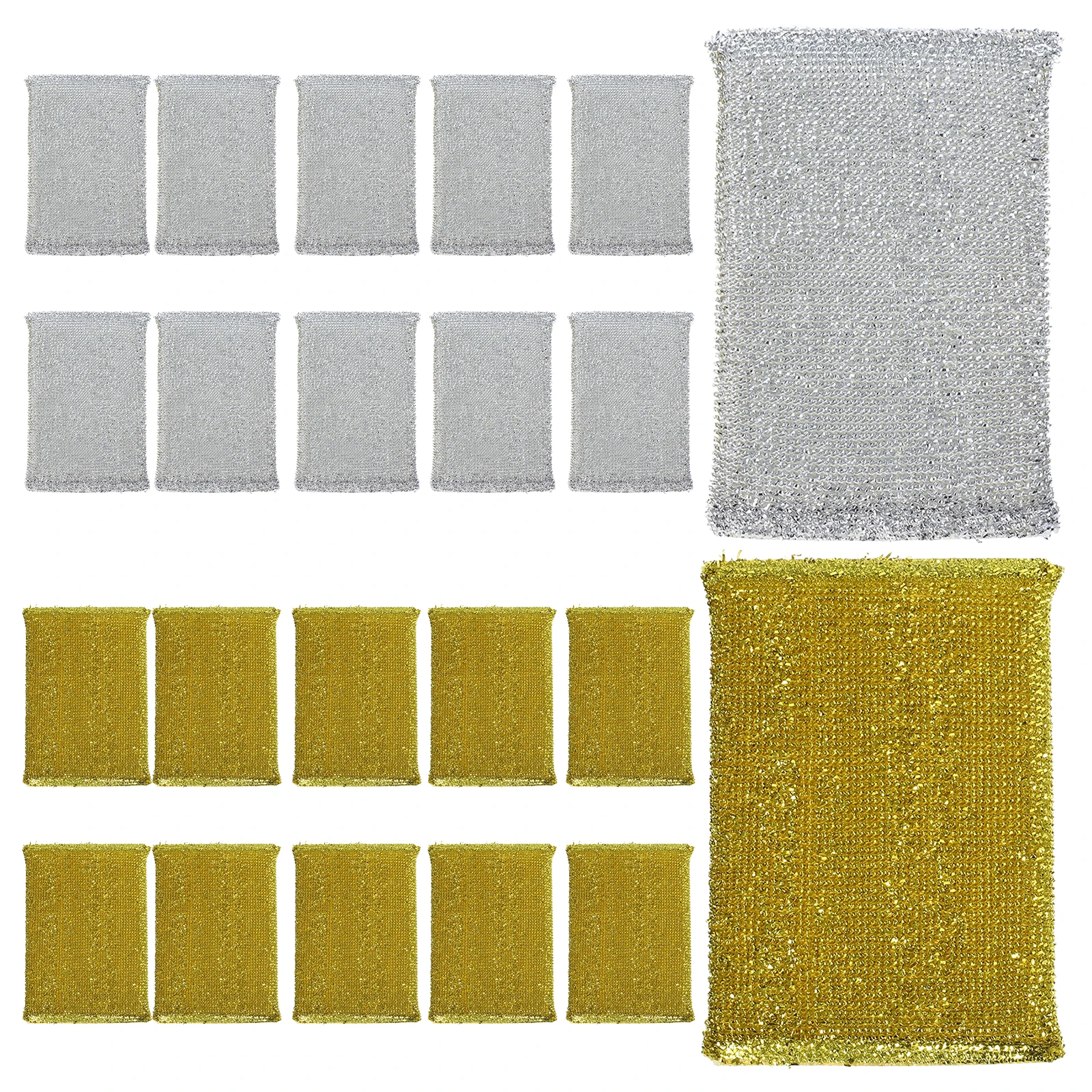 24pcs Silver Golden Kitchen Cleaning Sponges Dishwashing Blocks Durable Absorption Scouring Pad Household Supplies
24pcs Silver Golden Kitchen Cleaning Sponges Dishwashing Blocks Durable Absorption Scouring Pad Household Supplies