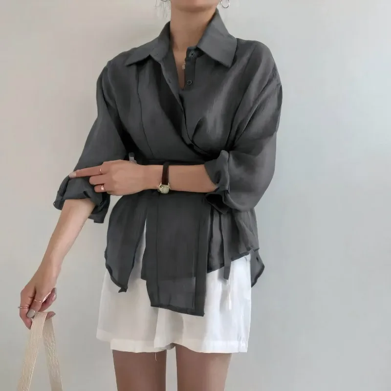 French High-end Light Luxury Shirt for Short Interview Korean Version Long Sleeved Thin Professional Women's Summer Shirt
French High-end Light Luxury Shirt for Short Interview Korean Version Long Sleeved Thin Professional Women's Summer Shirt